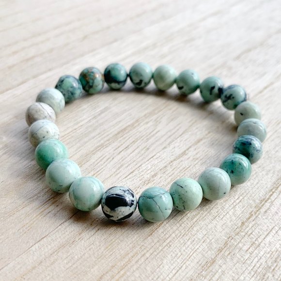 🎉 HP 🎉 8mm Turquoise Handmade Bracelet Chakra - Picture 6 of 8